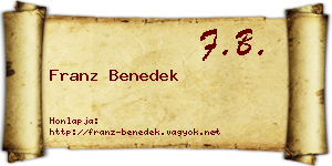 Franz Benedek névjegykártya